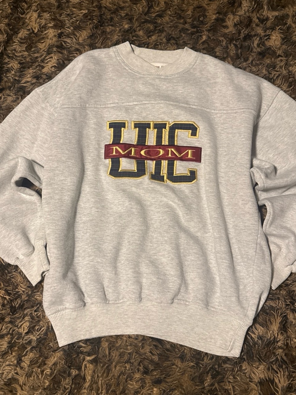 Vintage Gray Embroidered Crewneck Sweatshirt